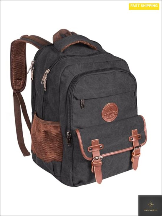 Other - Large 30L Canvas Laptop Backpack, Fits 17" Laptop, College Travel Bag